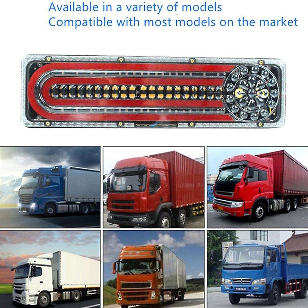 2Pcs 24V LED Dynamic Car Truck Tail Light Turn Signal Rear Indicator Brake Lights for Lorry Trailer