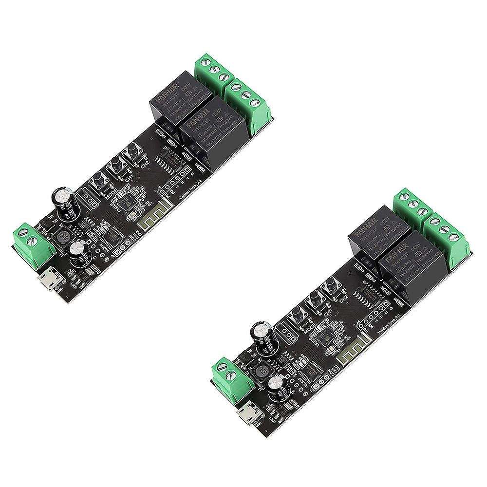 2Pcs 2CH Tuya APP Wifi Wireless DIY Smart Switch Module Smart Home Garage Universal Remote Relay for