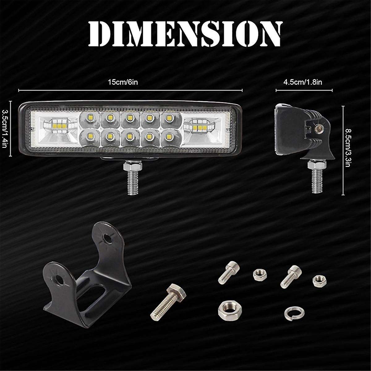 2pcs 6 Inch 120w Flood Spot Led Work Light Bar Waterproof Warning Light for Driving Offroad Car Trac