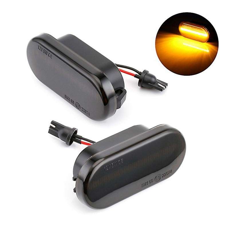 2Pcs Amber Led Side Marker Turn Signal Lights for for Octavia for Focus Mk2 (Black)