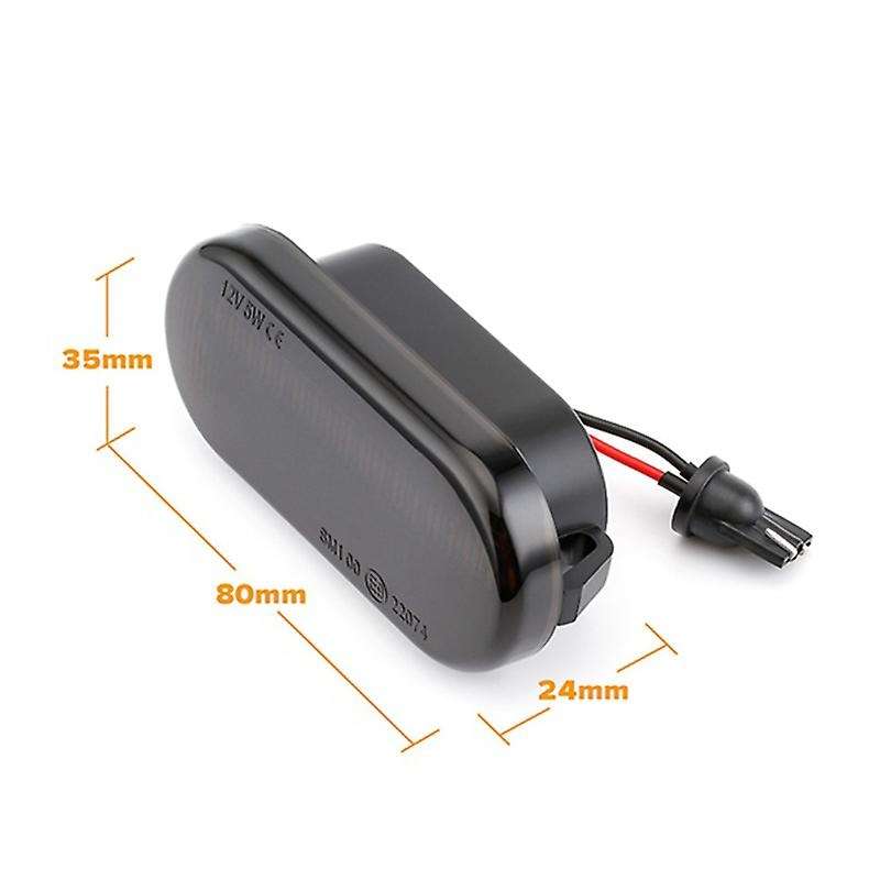 2Pcs Amber Led Side Marker Turn Signal Lights for for Octavia for Focus Mk2 (Black)