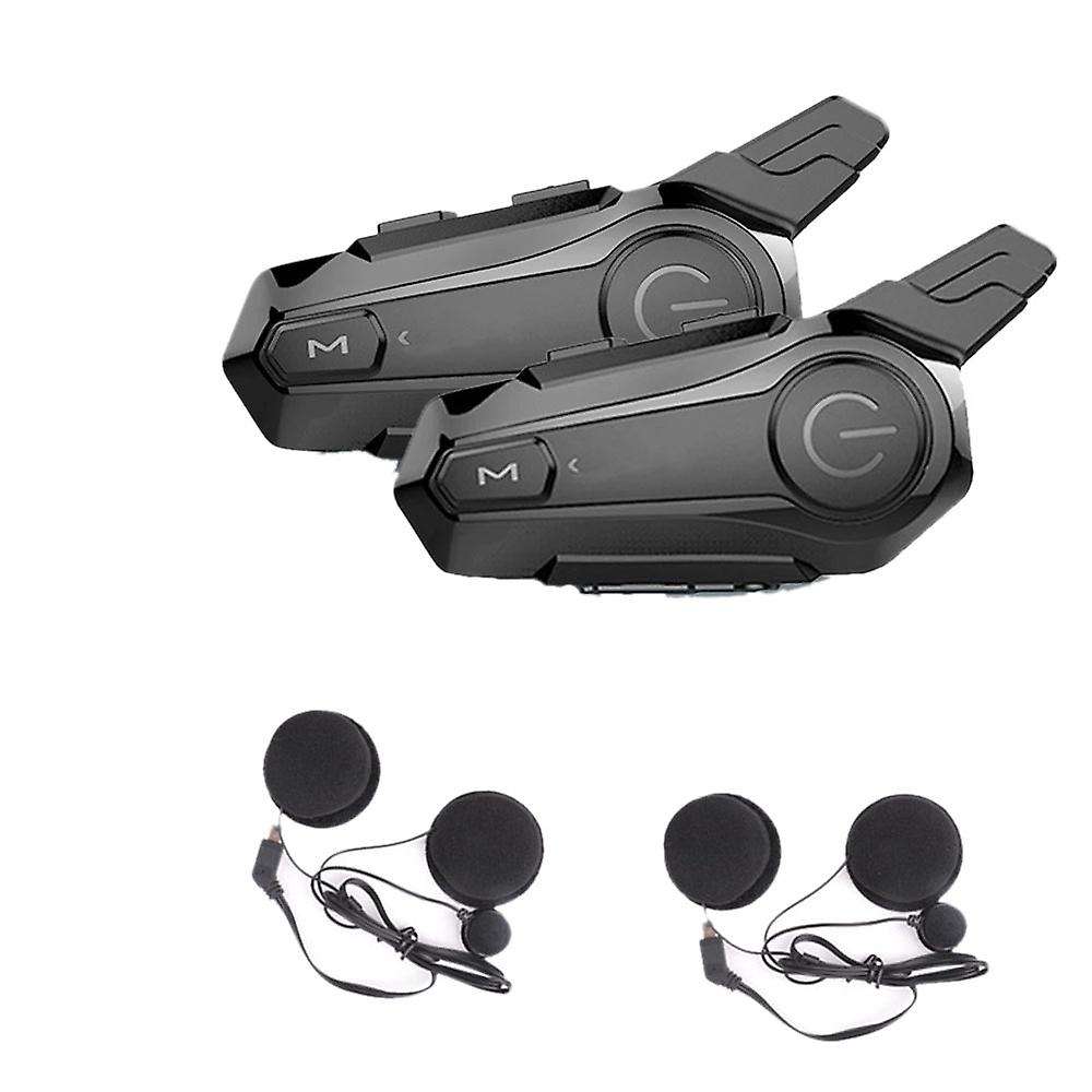 2pcs Bluetooth Intercom Motorcycle Full Helmet Bluetooth Headset for 2 Intercomunicador Wireless Hea