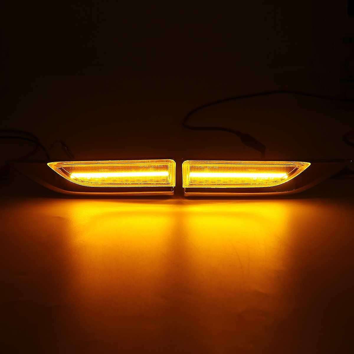 2Pcs Car LED Dynamic Side Marker Lights Turn Signal Light Blinker for Transporter T6 MK4 Smoked Blac