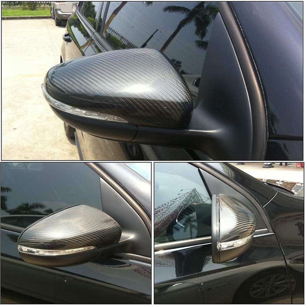 2Pcs Car Rear View Mirror Cover Protector for Golf 6 MK6 2009-2014 Carbon Fiber Auto Rearview Mirror