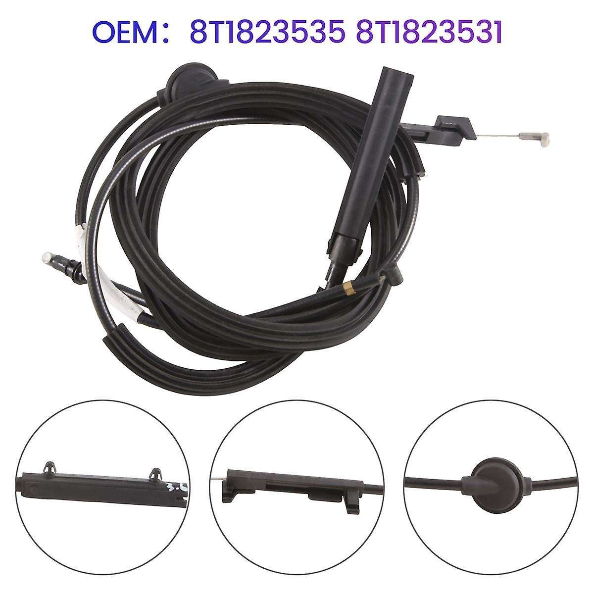 2PCS Car Rear+Front Hood Lock Latch Release Cable for A4 A5 S4 S5 8T1823535 8T1823531