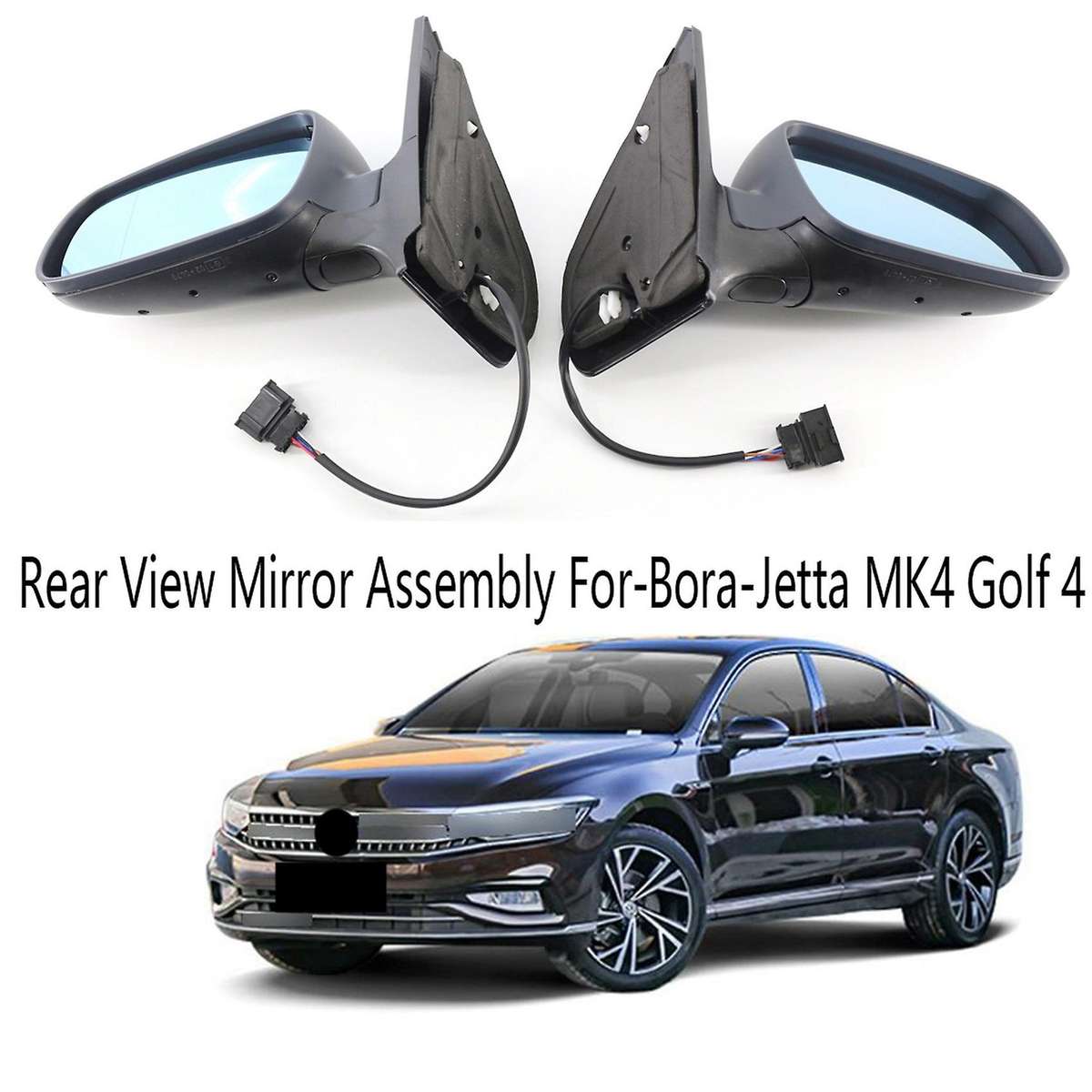 2pcs Car Side Door Power Rear Mirror Assembly for -- Mk4 Golf 4 1j1857507d 1j1857508d