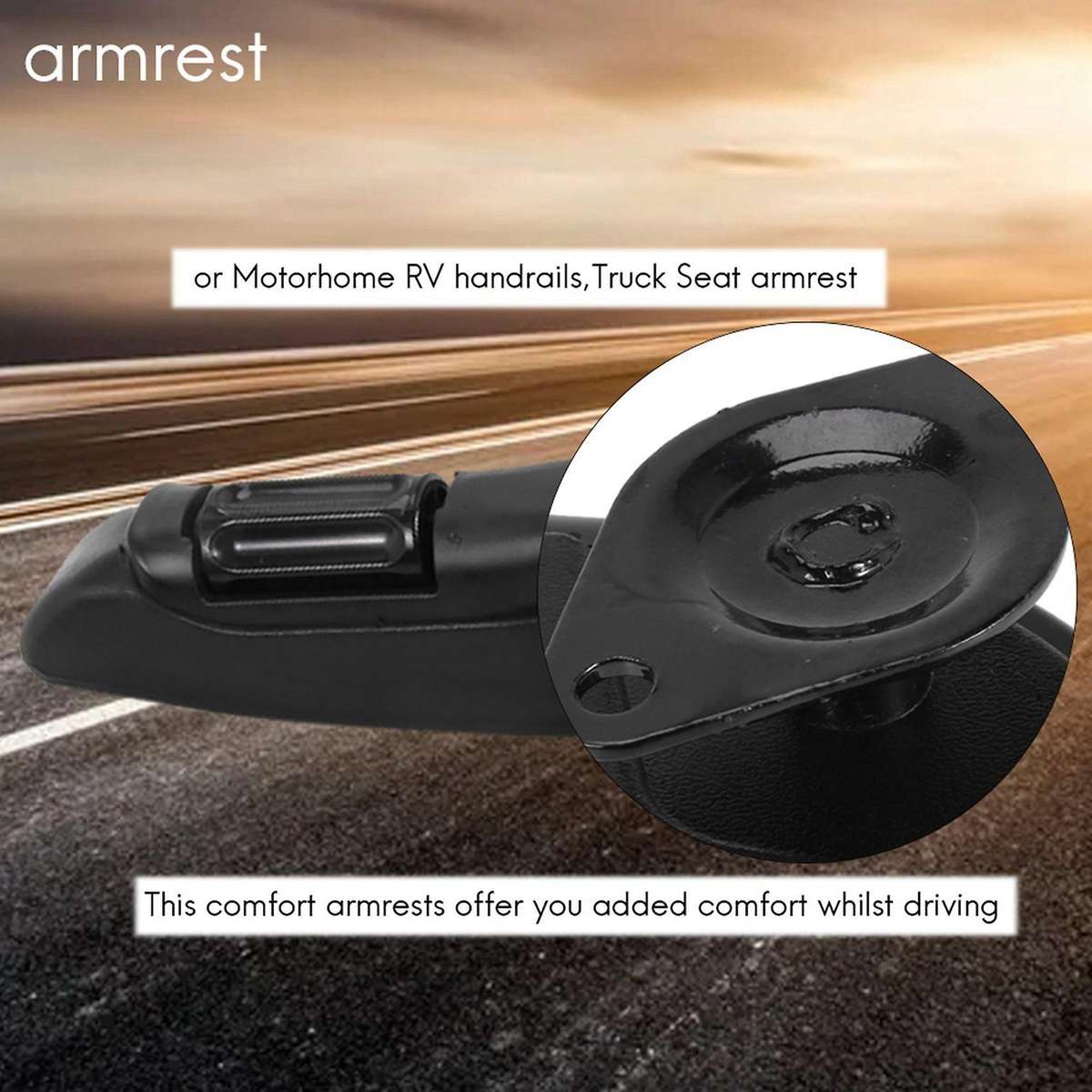 2pcs Car Universal Adjustable Car Seat Armrest for Truck Rv Motorhome