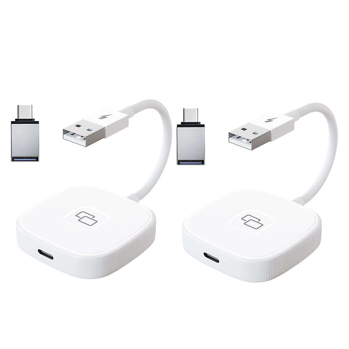 2PCS CarPlay Mirror Adapter for Wired CarPlay Mirror Dongle with PD for Converting Video to Car Disp
