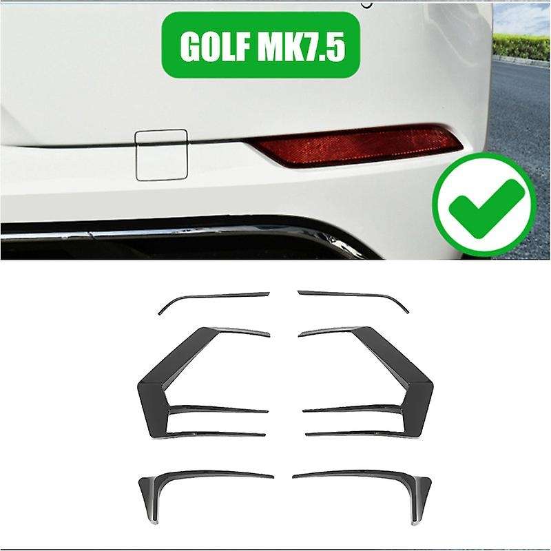 2PCS for Golf 7.5 MK7.5 R400 2017-2019 Rear Bumper Splitter Canard Rear Spoiler Fog Lamp Trim
