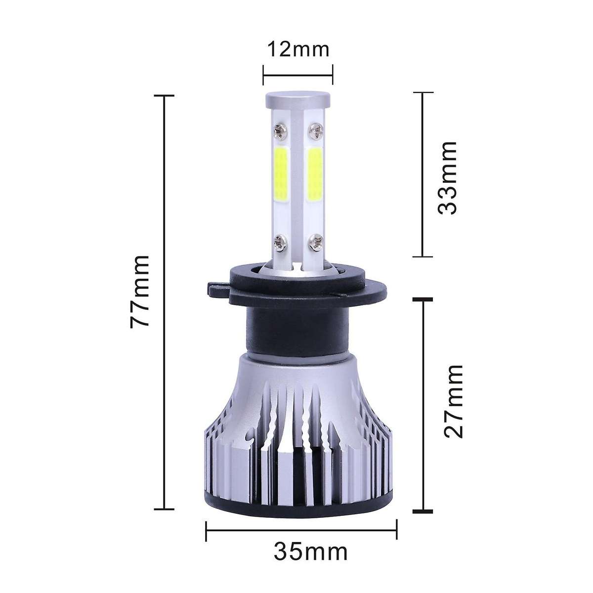 2Pcs H7 LED Headlight Bulbs Conversion Kit Car Headlamp 20000LM 6500K 100W Cool White Hi/Lo Beam 4 S
