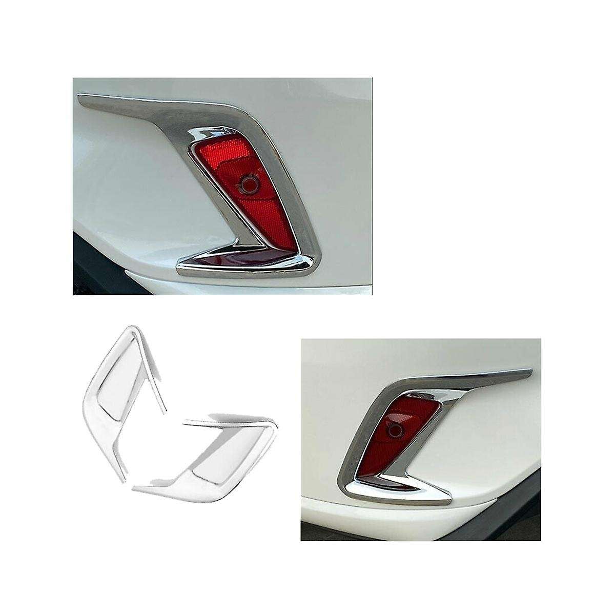 2pcs Rear Fog Light Lamp Frame Cover Trim for Focus Mk4 Hatchback 2019-2020 Chrome