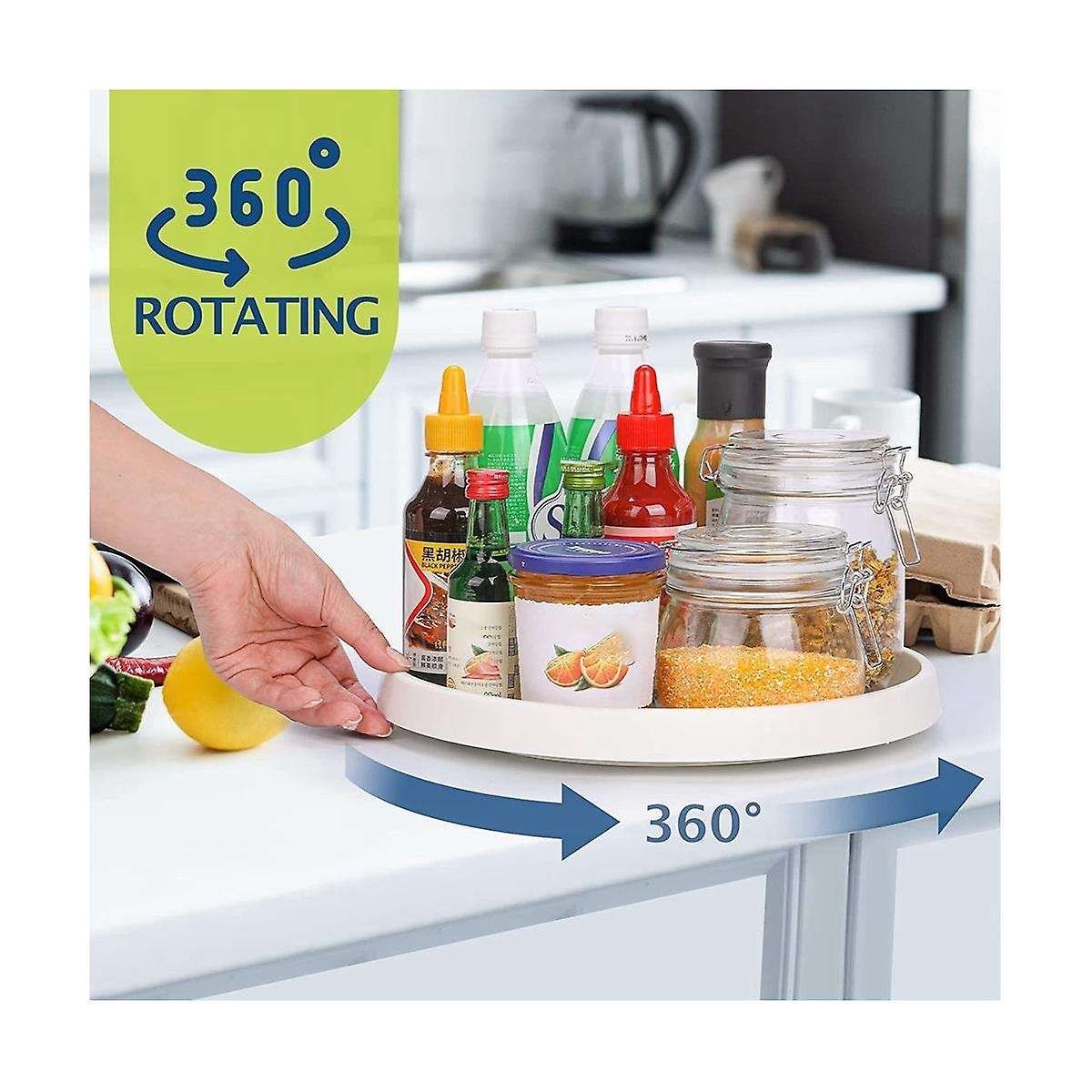 2pcs Turntable 10 Inch Non-skid Lazy Organizer for Cabinet, Pantry Organization, Spice Rack