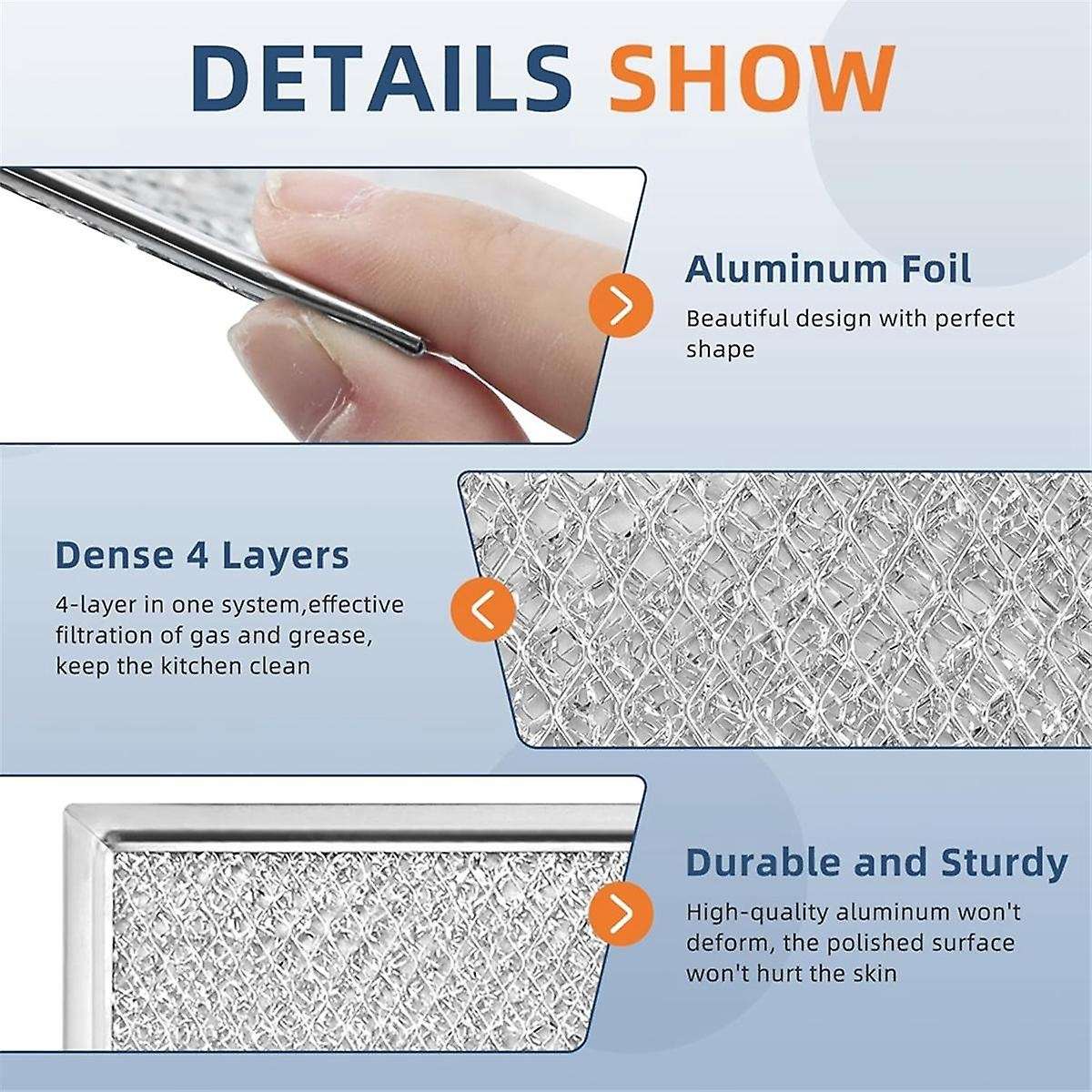 2PCS W10208631A Microwave Grease Filter Aluminum Mesh Filter for Microwaves Replaces Filter