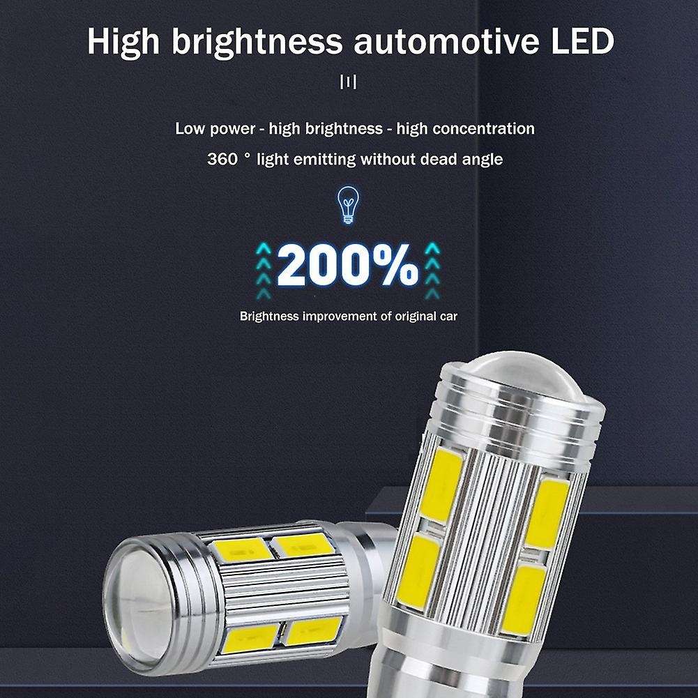 2PCS W5W T10 6000K 5630 10 SMD Car LED Bulb Turn Singal Light White