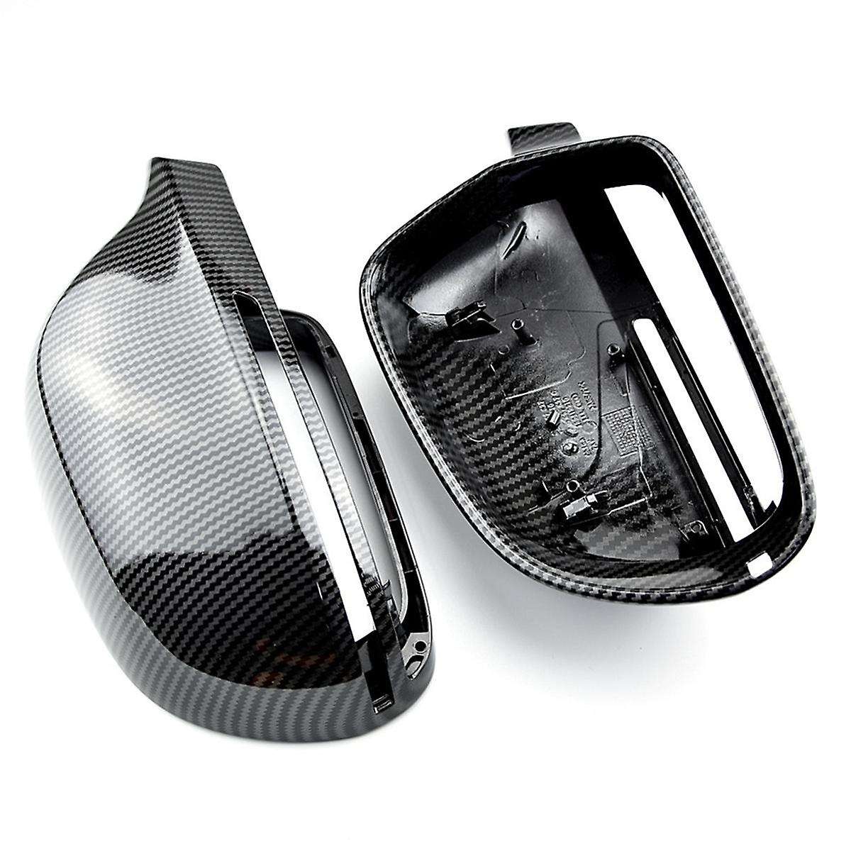 2X Carbon Fiber Pattern Rear View Mirror Cover for A4 S4 A5 S5 A6 S6 A8 S8 SQ3 Rear View Mirror Mod