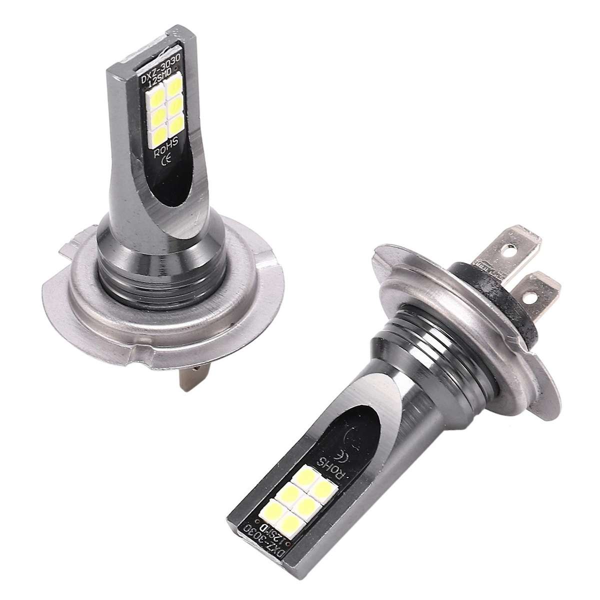 2X H7 CAR Headlight 24W 1200LM FOG Light Bulb6000K Driving DRL LED Lamp