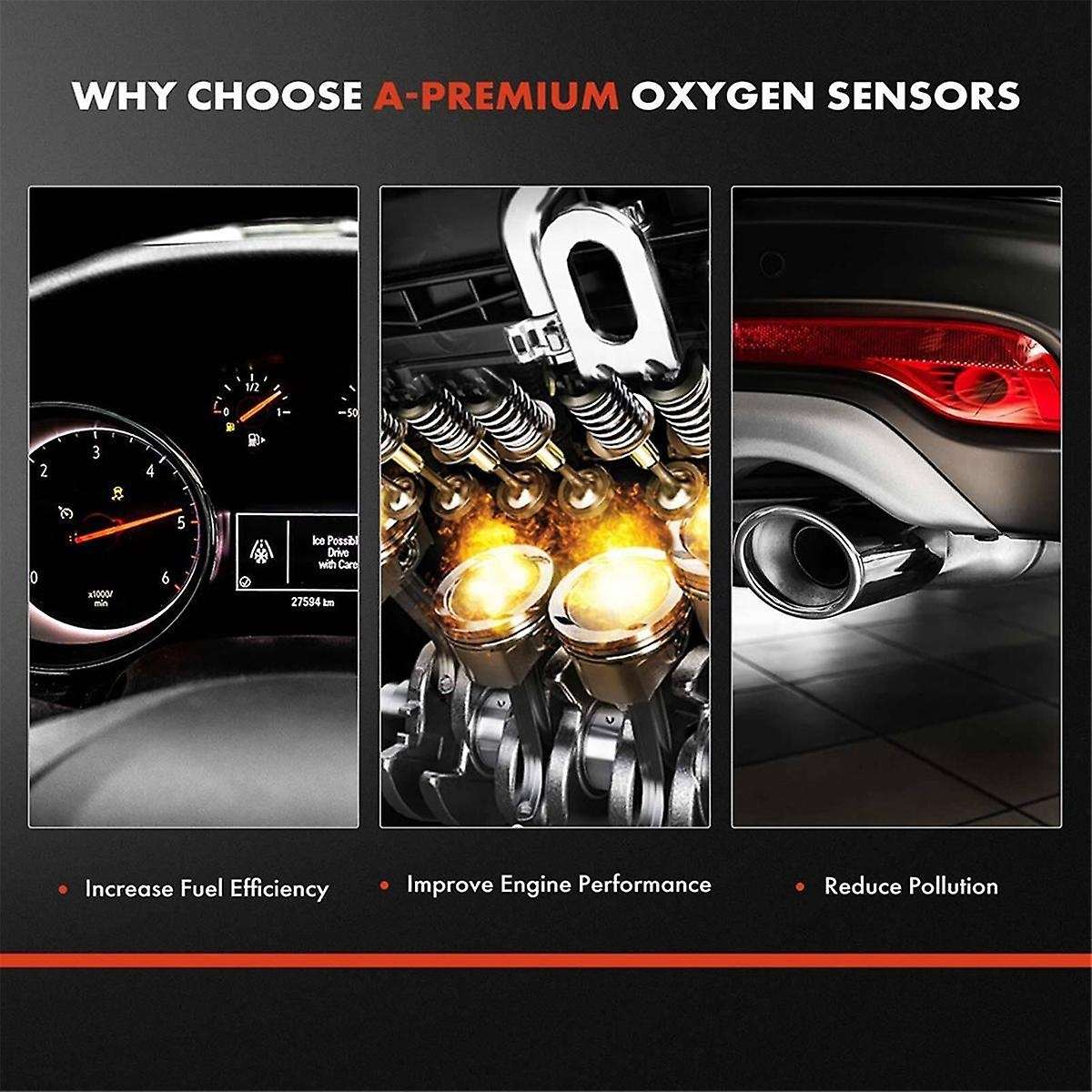 2x Upstream & Downstream O2 Oxygen Sensor for A4 2009-2016 Q5 A5 A6 250-24672 250-25040