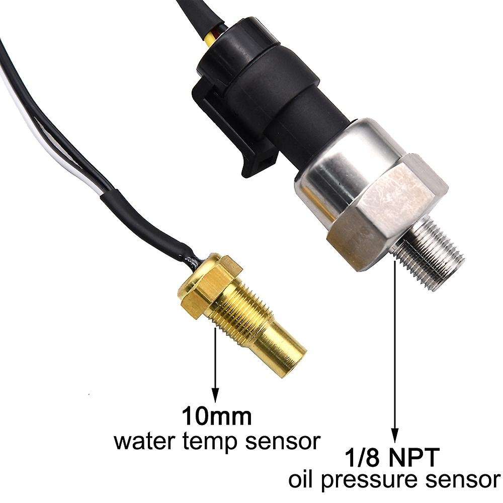 3 in 1 LCD Digital Car Oil Pressure Gauge Voltmeter Voltage Gauge Water Temperature Gauge+Sensor for