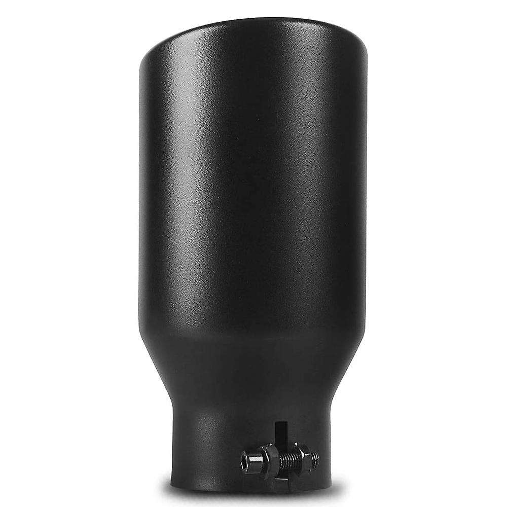 3 Inch Inlet Black Exhaust Tip 3 x 4.5 x 9 Black Paint Stainless Steel Material Exhaust Tip Bolt-on