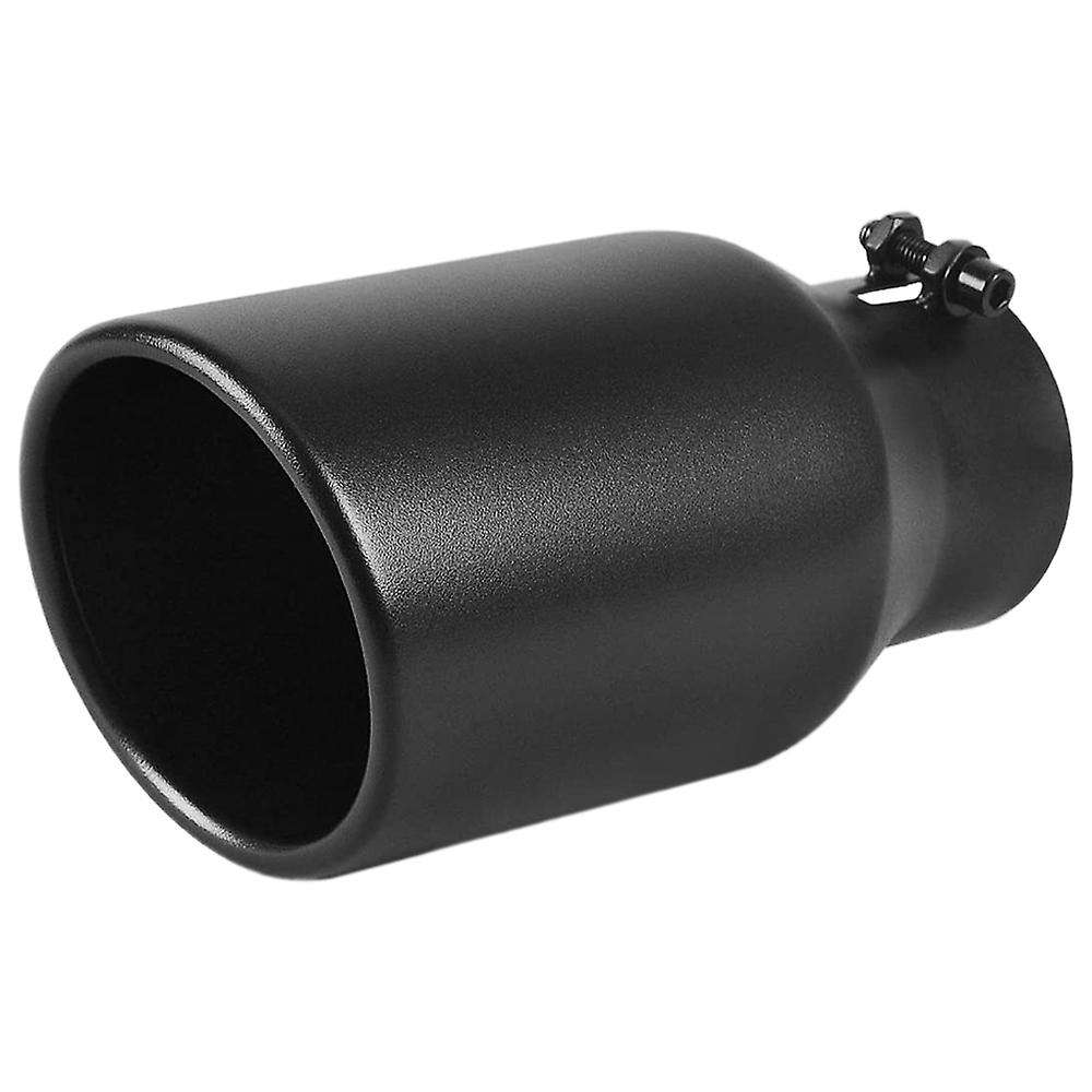 3 Inch Inlet Black Exhaust Tip 3 x 4.5 x 9 Black Paint Stainless Steel Material Exhaust Tip Bolt-on