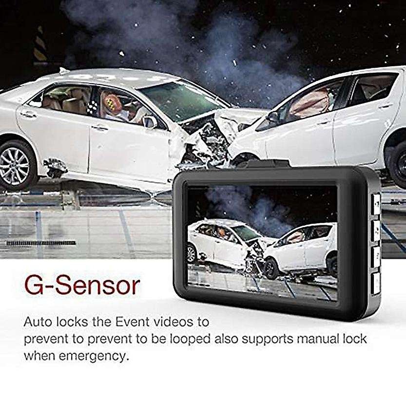 3 Inch Car DVR Video Recorder 1080P Cycle Recording Night Vision Wide Angle Driving Recorder A