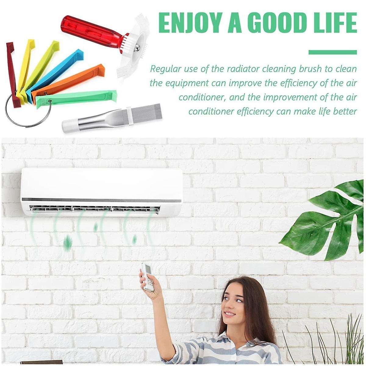 3 Pieces Air Conditioning Brush Set Includes Fcr6 Ring Fin Comb Air Conditioner Fin Cleaner Condens