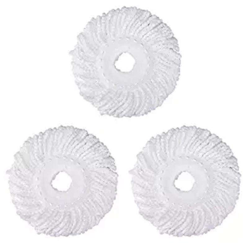 3 Replacement Mop -Head Refill for 360 Spin Mop-Microfiber Replacement -Round Shape Standard Size