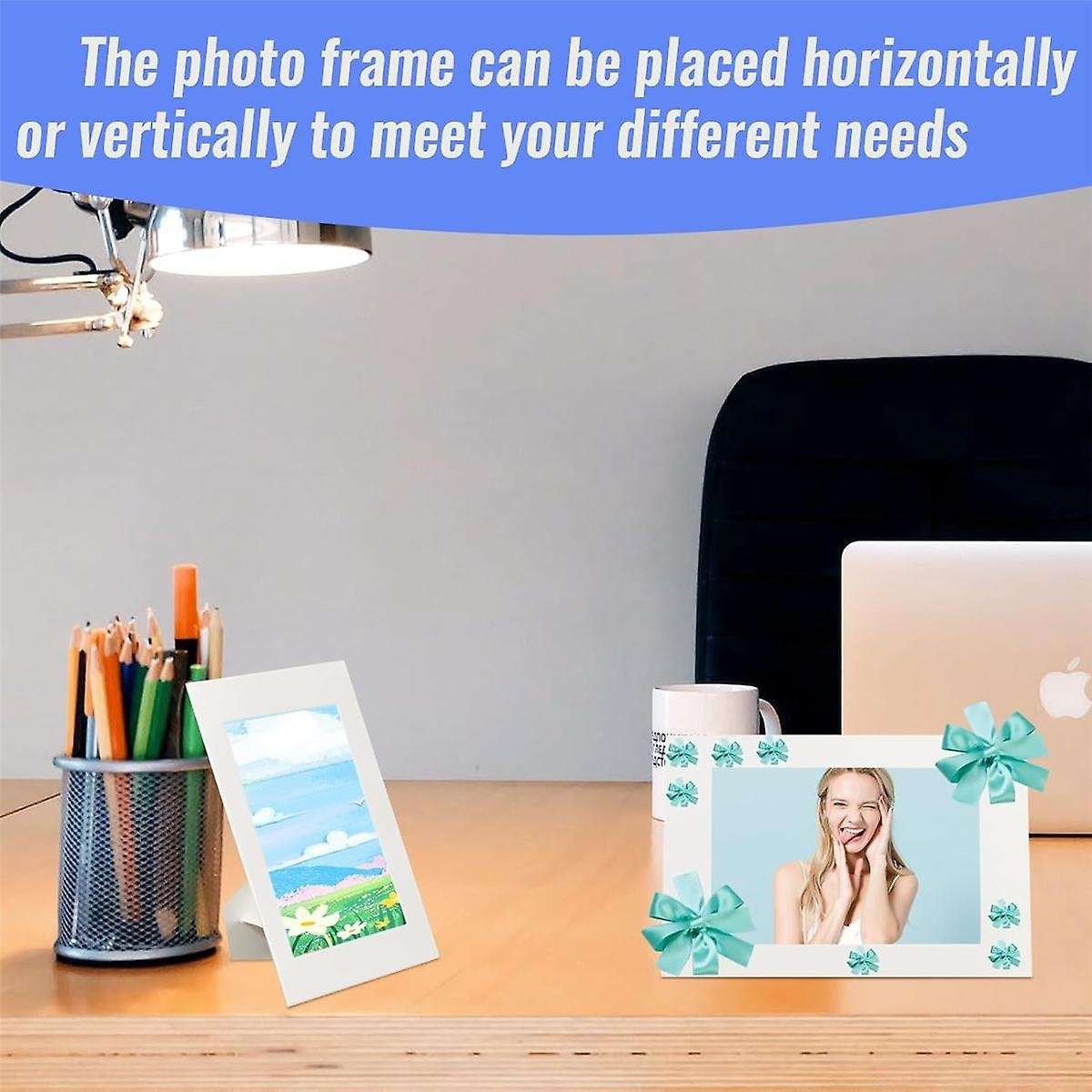 30 Pack Paper Picture Frames for 4 X 6inch Photos, Standing White Cardboard Photo Frames with Easel