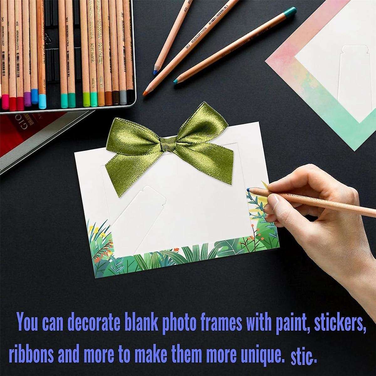 30 Pack Paper Picture Frames for 4 X 6inch Photos, Standing White Cardboard Photo Frames with Easel