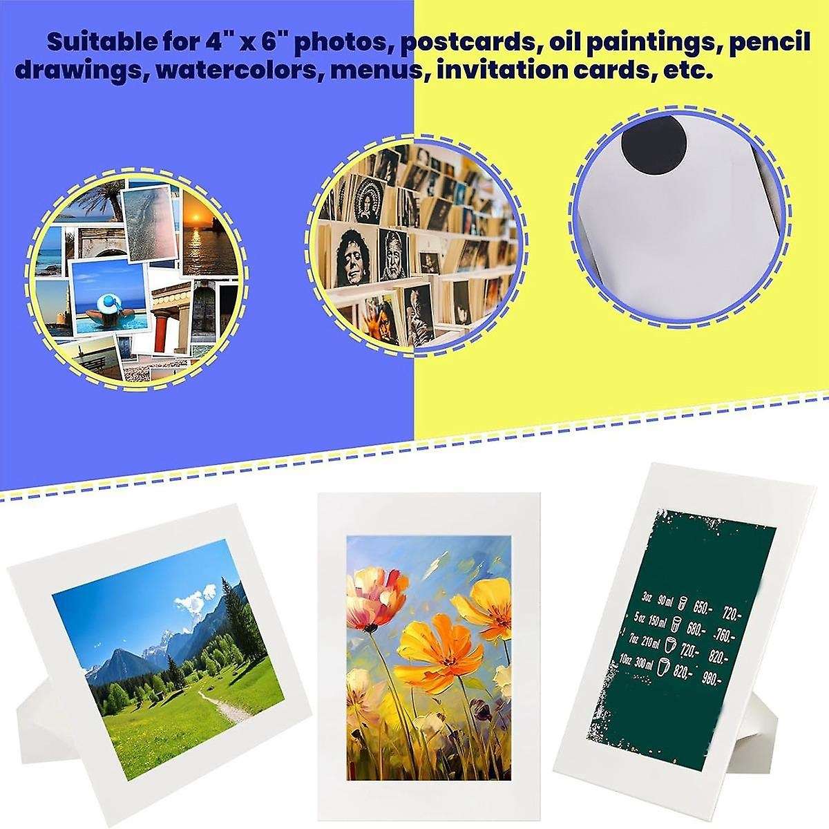 30 Pack Paper Picture Frames for 4 X 6inch Photos, Standing White Cardboard Photo Frames with Easel