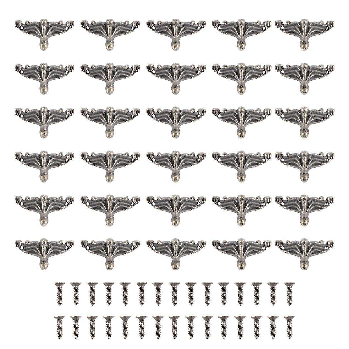 30 Pcs Antique Jewelry Box Feet Leg Wood Case Corner Protector Decorative Furniture Legs for Diy Je