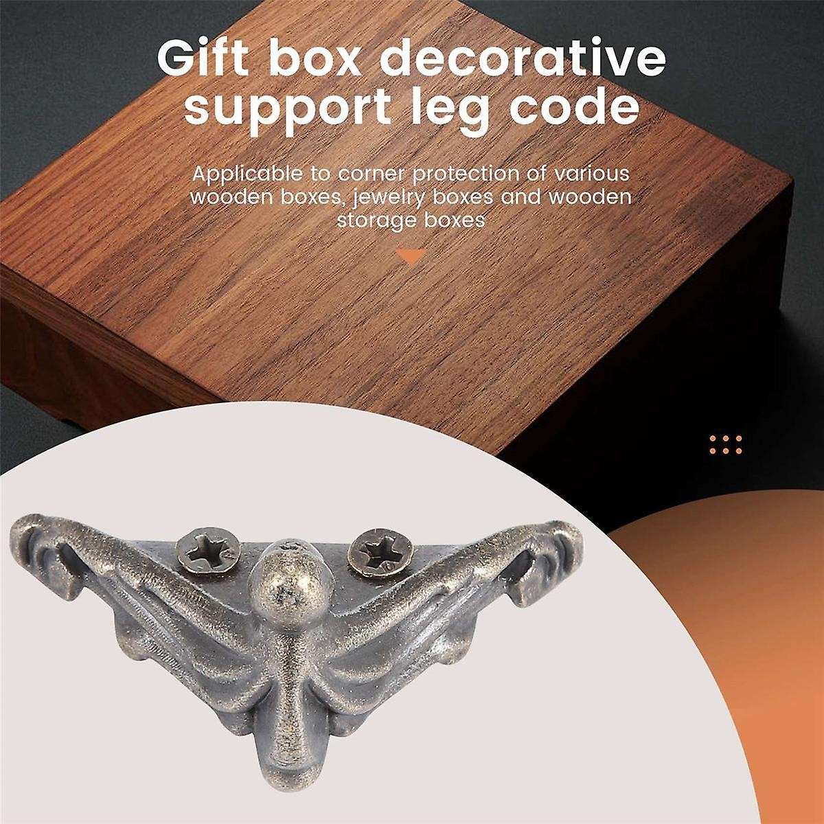 30 Pcs Antique Jewelry Box Feet Leg Wood Case Corner Protector Decorative Furniture Legs for Diy Je
