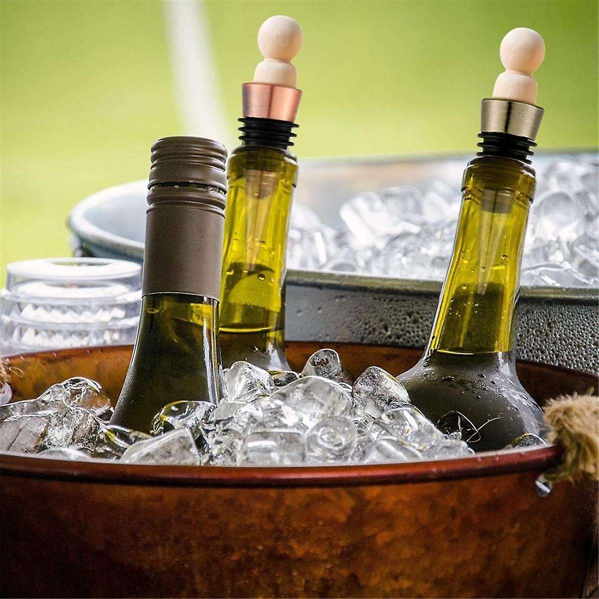 30 Pieces Blank Bottle Stopper with Threaded Post Metal Wine Stopper Inserts Set Hardware for Wood T