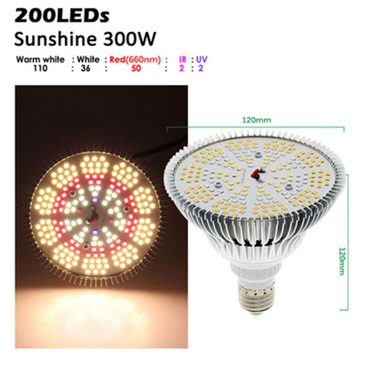 300W LED Plant Light Bulb E27 Growth Full Spectrum Greenhouse Plants Lighting Flower Lamp Hydroponic