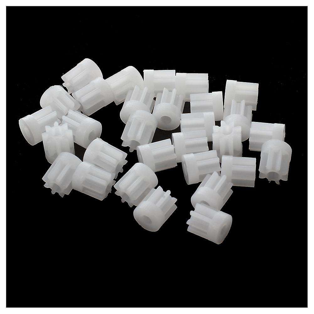 30Pcs 0.5 Modulus 8 Teeth Plastic Cog for 2mm Toy Car Motor Shaft