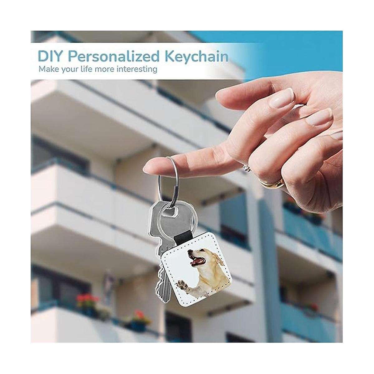 30pack Sublimation Blanks Keychain Glitter Pu Leather Keychain Heat Transfer Keyring Various Kinds S