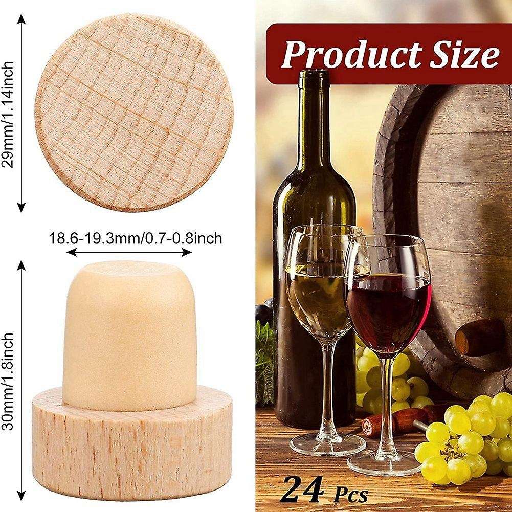 30pc Wine Bottle T Shaped Wooden Stopper Compatible Wooden Wine Stopper