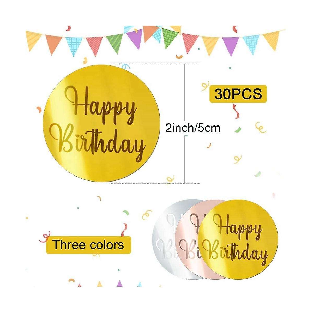 30pcs Acrylic Cake Disc Mirror Cupcake Toppersfor Diy Cupcake Decoration Party Supplies