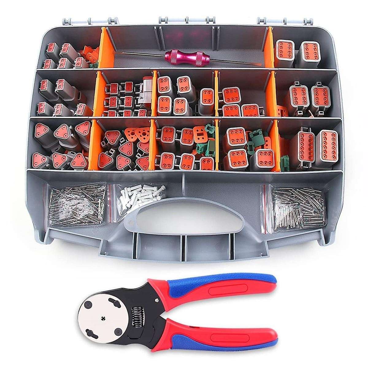 338Pcs Dt Deutsch Connector Kit - 2 3 4 6 8 12 Pin Connectors, Crimping Tool, Removal Tool, Car Ele