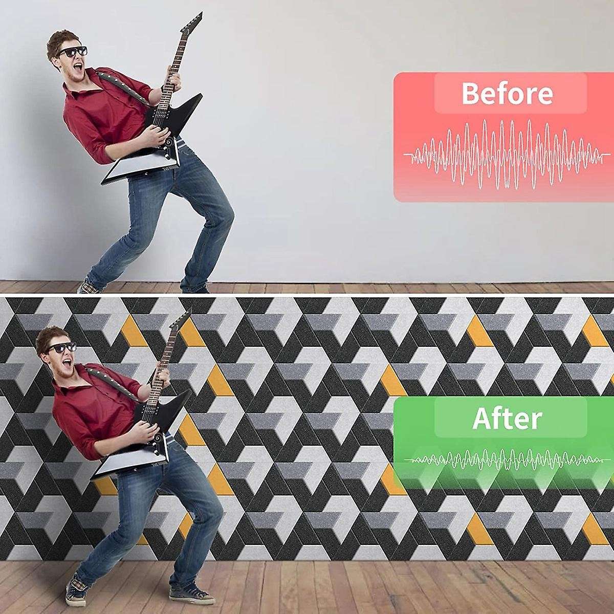 36 Pack Acoustic Panels,hexagon Self Adhesive Soundproof Sound Proof Foam Panels Office Studio,mult