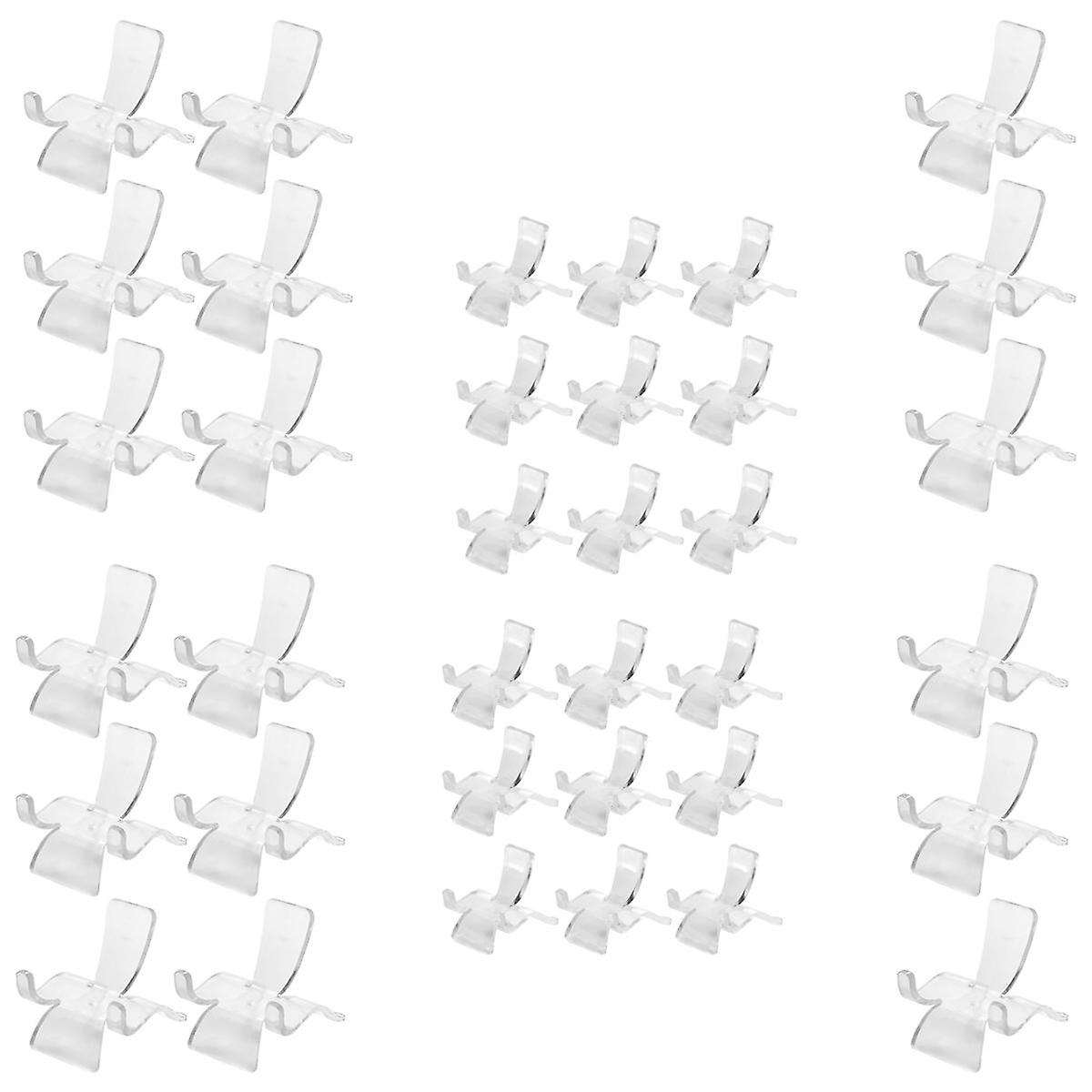 36 Pieces Acrylic Rock Clear Plate Holder Easel Stands Pedestal for Displaying Rock Mineral Coral