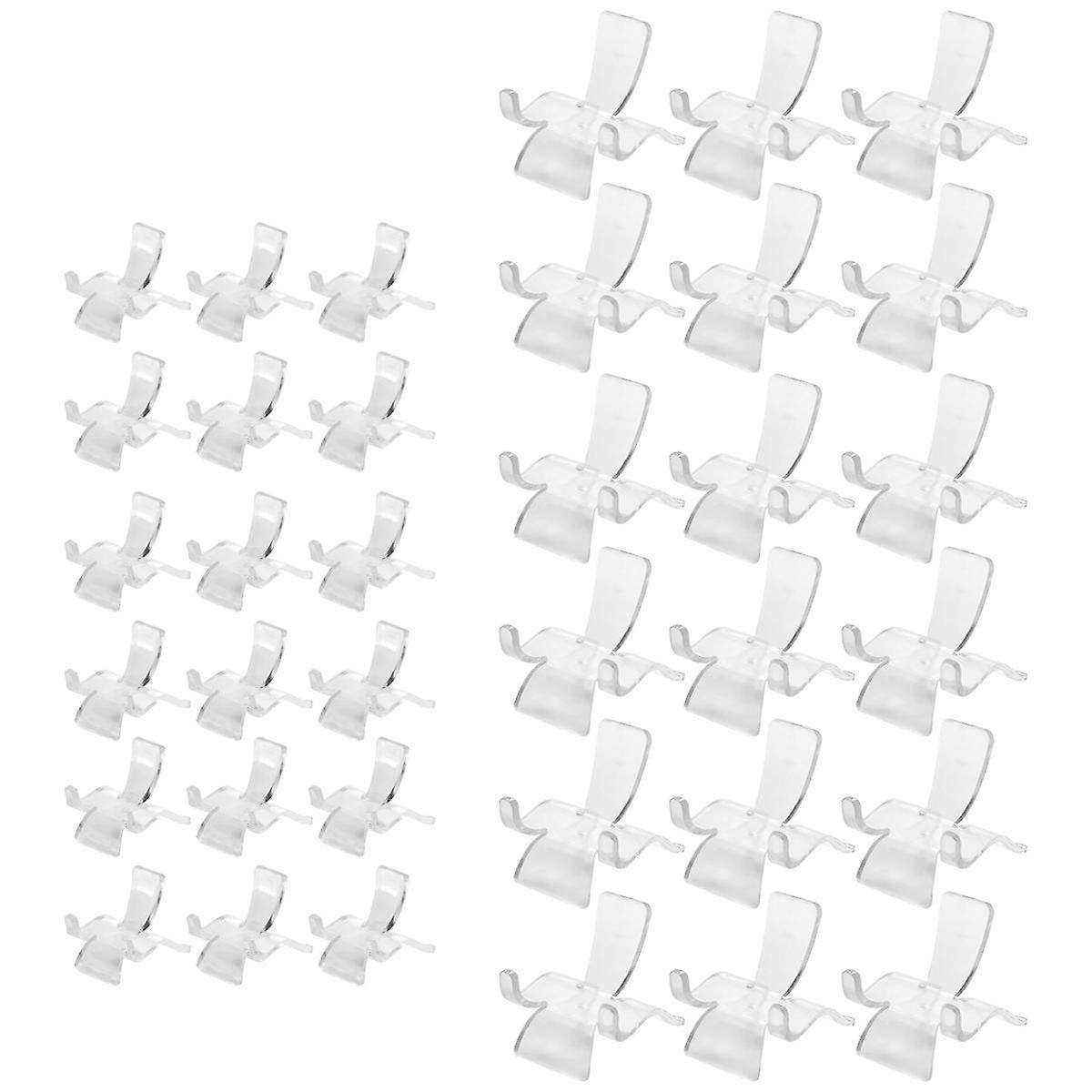 36 Pieces Acrylic Rock Clear Plate Holder Easel Stands Pedestal for Displaying Rock Mineral Coral
