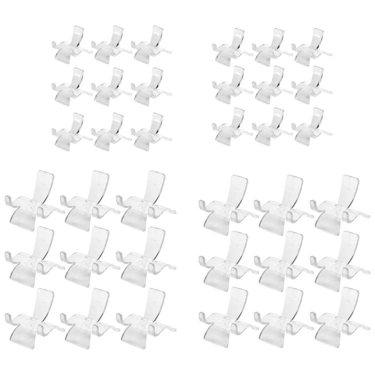 36 Pieces Acrylic Rock Clear Plate Holder Easel Stands Pedestal for Displaying Rock Mineral Coral