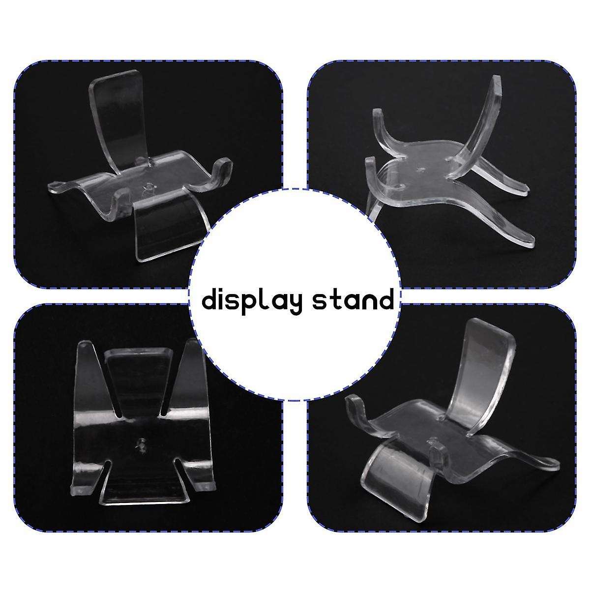 36 Pieces Acrylic Rock Clear Plate Holder Easel Stands Pedestal for Displaying Rock Mineral Coral