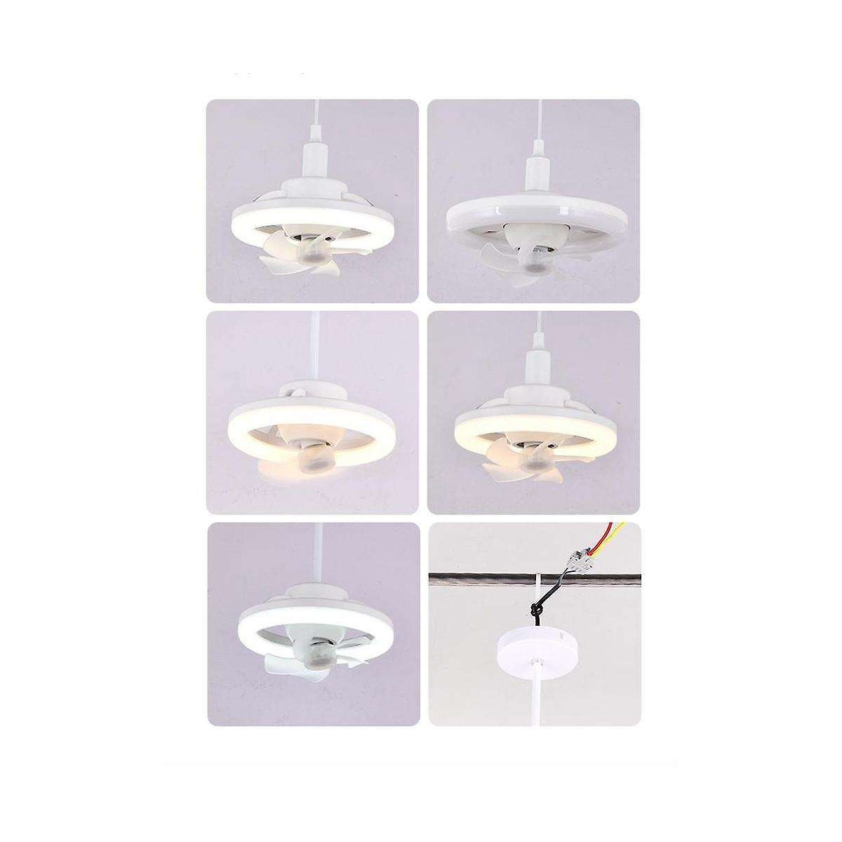 360  Rotating Ceiling Fan Light E27 Intelligent Fan with Remote Control Led Fan Light for Living R
