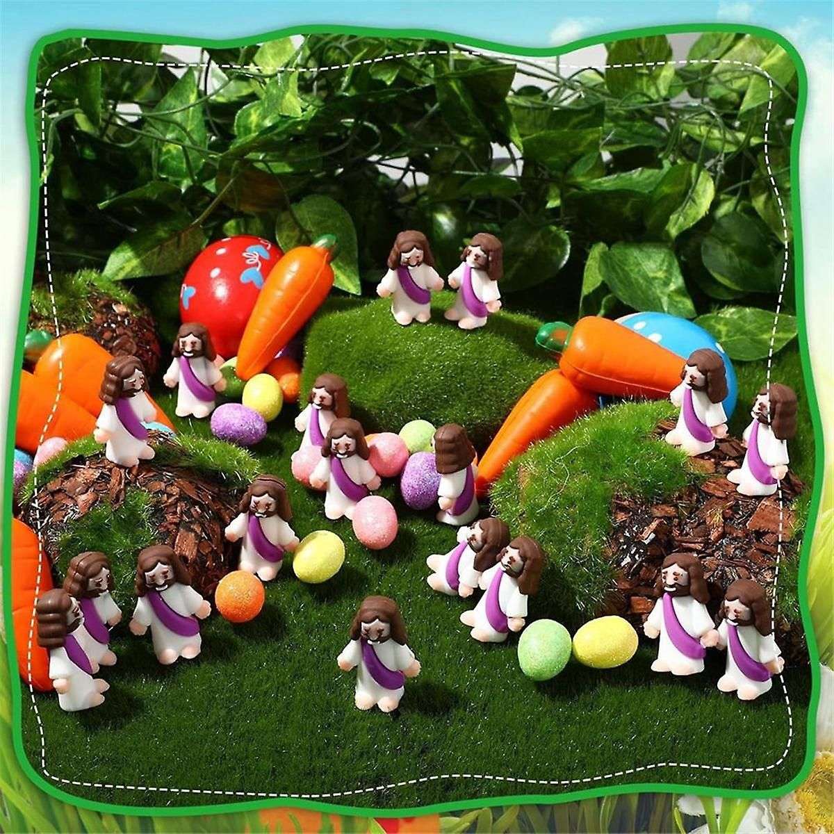 36PCS Mini Jesus Figurine Easter Decorations Jesus Toys Baby Jesus Figure Christ Religious Saviors J