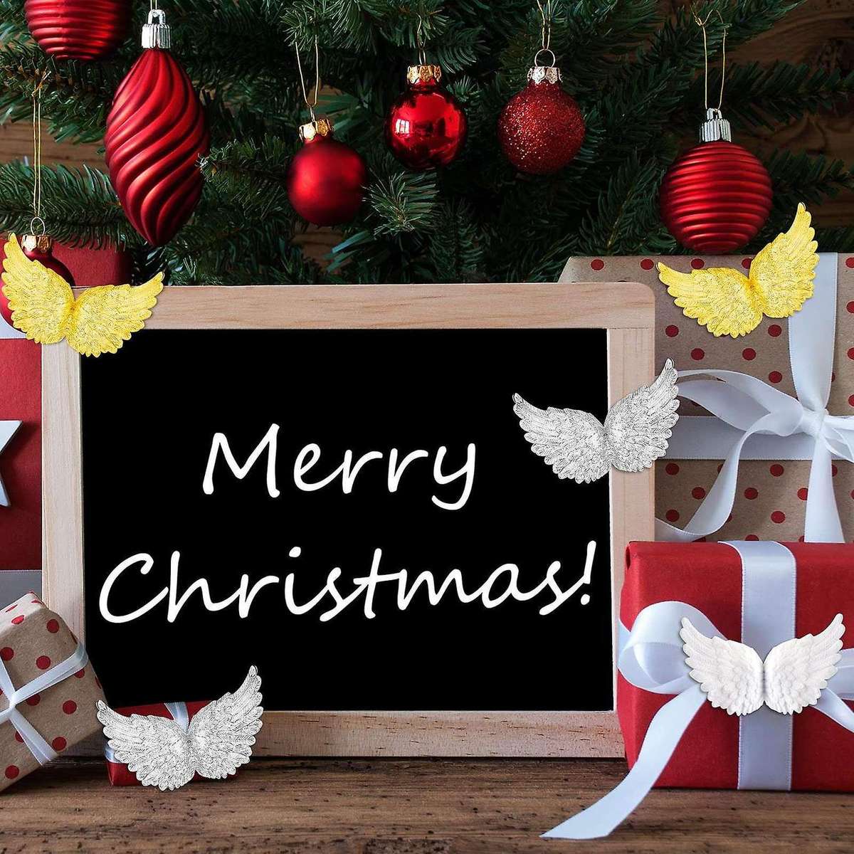 36Pcs Plastic for Crafts,Mini Angel Wing Ornament Patches, for Party Decor DIY Craft & Wedding Prop