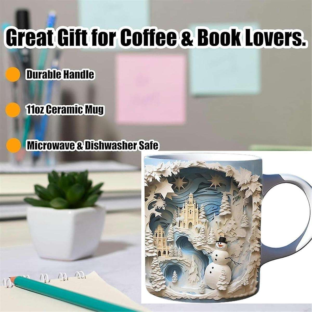 3d Coffee Mug, Design Multi- Ceramic Mug Novelty 11oz Coffee and Tea Mug for Women, Men
