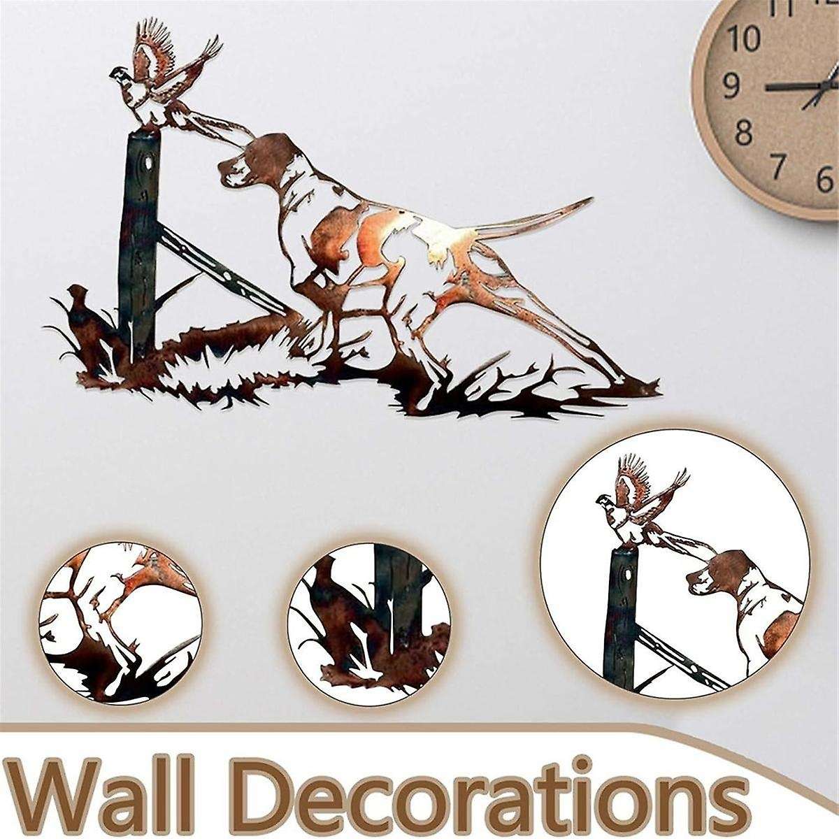 3d Metal Wall Decoration, Shoulder Artist's Wall Art Sculpture, Mallard Hunting & Trout Fishing Wall