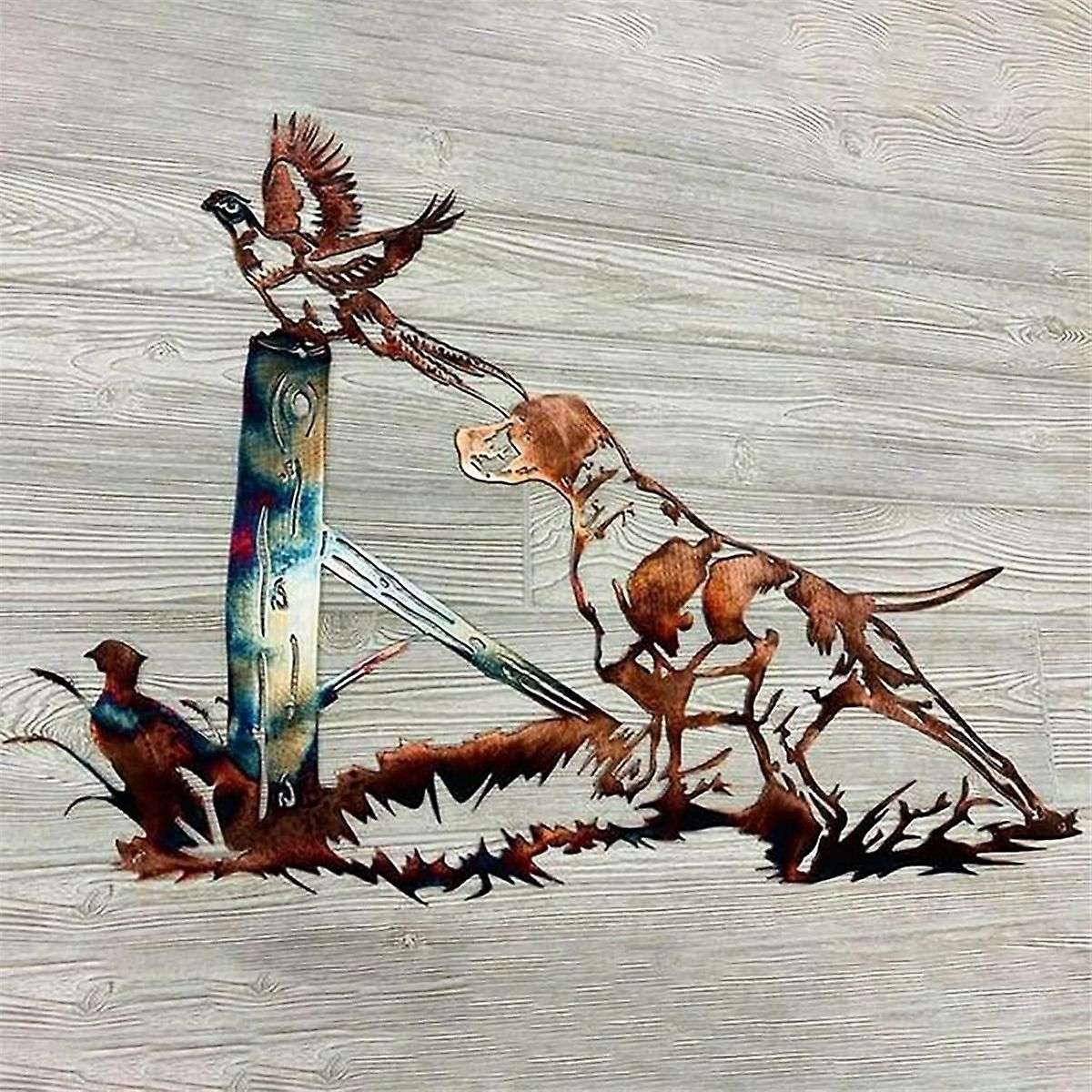 3d Metal Wall Decoration, Shoulder Artist's Wall Art Sculpture, Mallard Hunting & Trout Fishing Wall